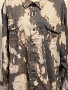 Sidney Distressed Denim Shirt ~ Unisex Size 2XL