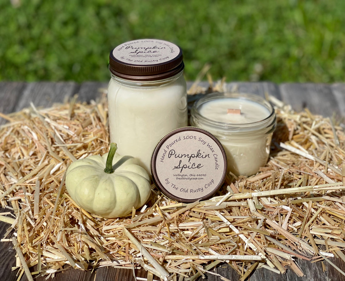 Hand-Poured Candles, Pumpkin Chai Soy Wax Candles