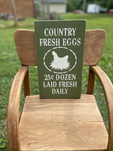 Rustic Fresh Eggs Wood Sign