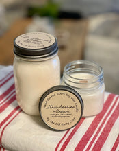 Load image into Gallery viewer, Strawberries and Cream ~ Hand Poured 100% Soy Wax Wooden Wick Candles
