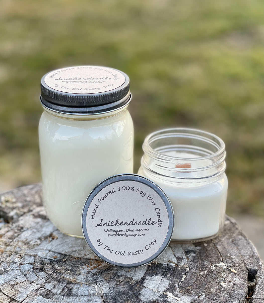Snickerdoodle ~ Hand Poured 100% Soy Wax Wooden Wick Candle