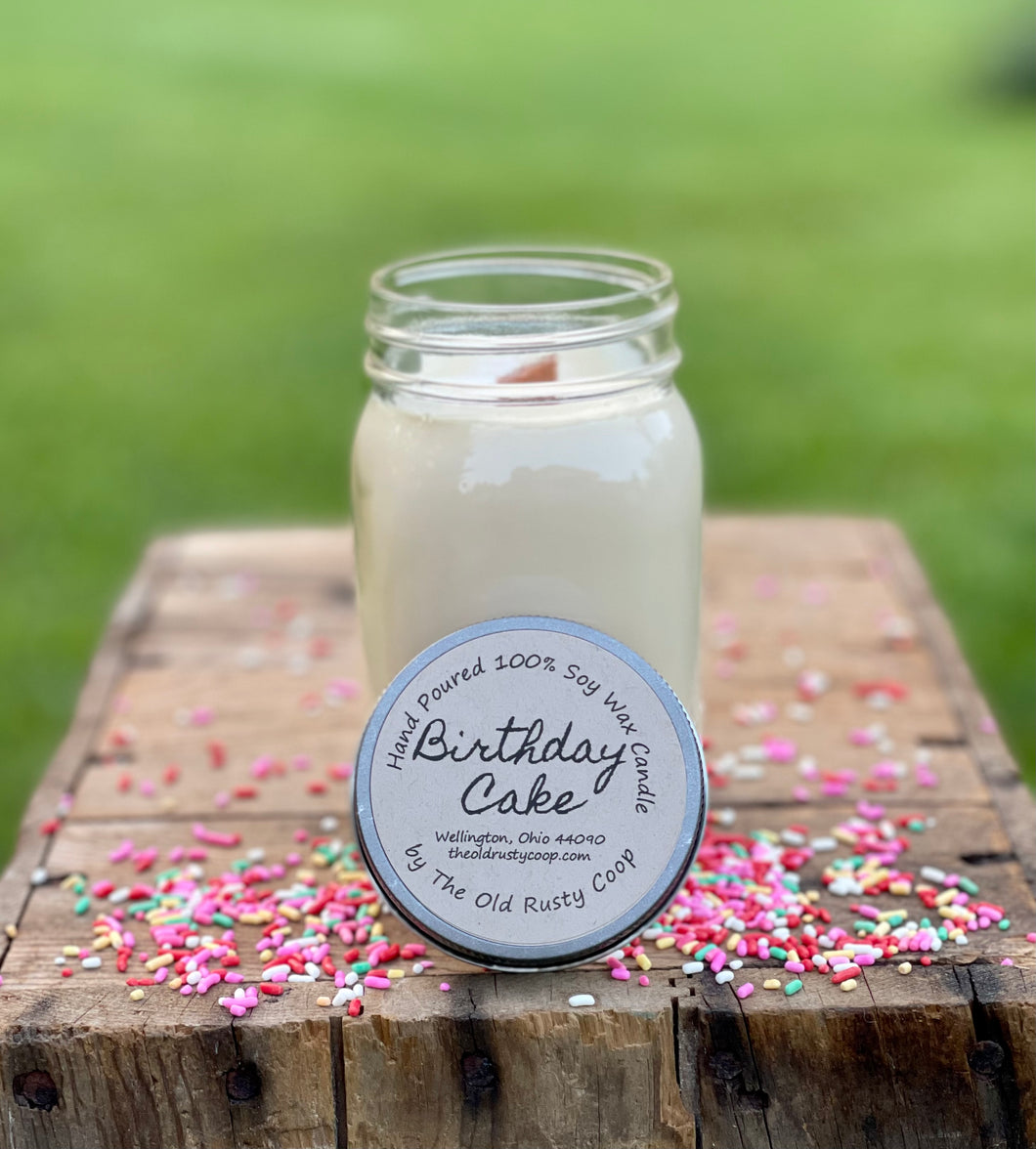 Birthday Cake ~ Hand Poured 100% Soy Wax Candle