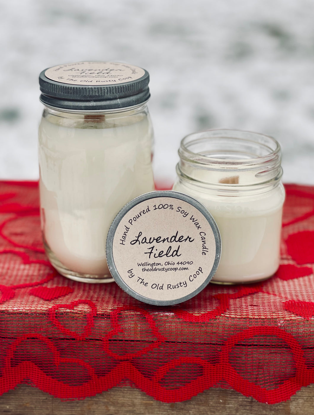 Lavender Field ~ Hand Poured 100% Soy Wax Wooden Wick Candles