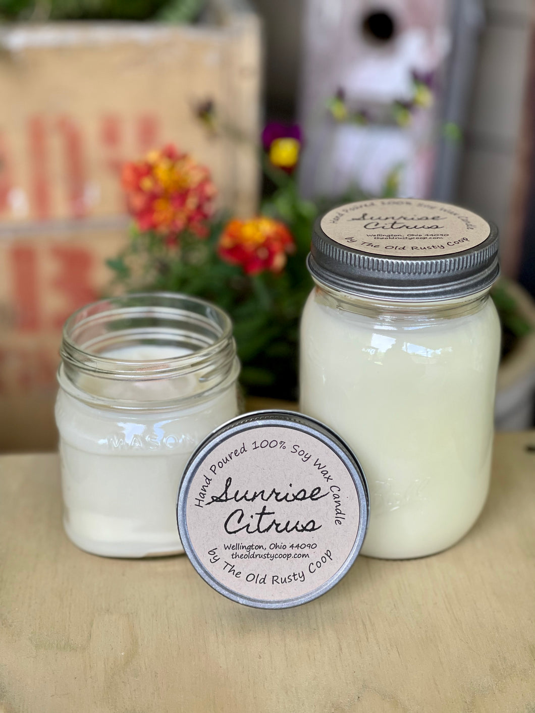 Sunrise Citrus ~ Hand Poured 100% Soy Wax Wooden Wick Candles