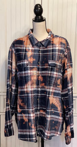 Nadeane Distressed Flannel ~ Unisex Size 3XL