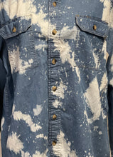 Load image into Gallery viewer, Marjorie Distressed Denim Shirt ~ Unisex Size Large
