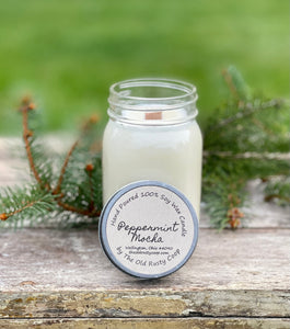 Peppermint Mocha ~ Hand Poured 100% Soy Wax Wooden Wick Candle