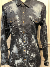 Load image into Gallery viewer, Betty Distressed Denim Shirt ~ Unisex Size Small
