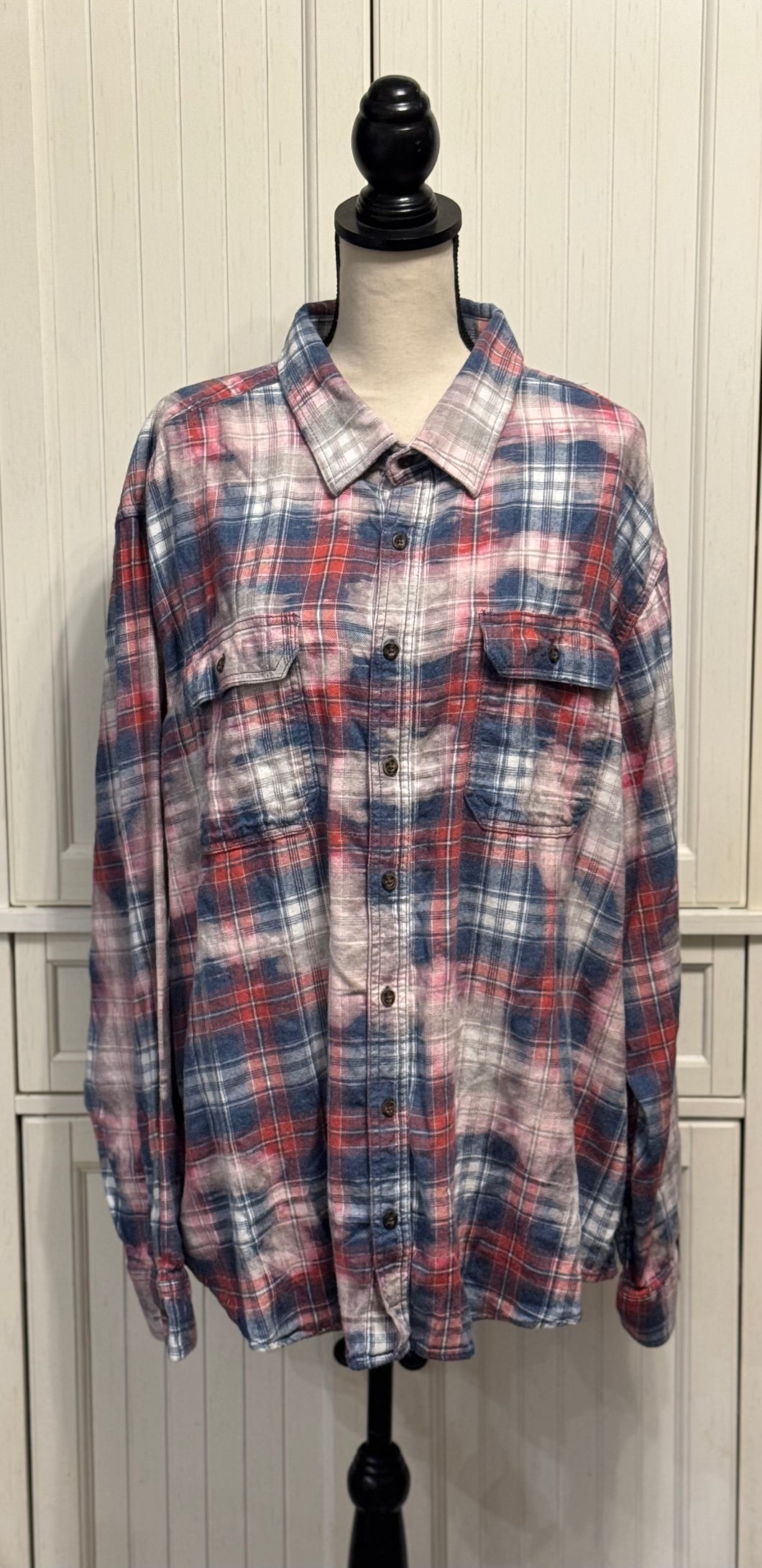 Stephanie Distressed Flannel ~ Unisex Size 3XL