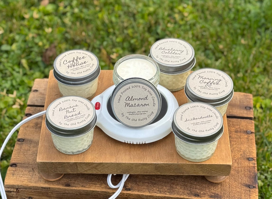 Gift Bundle ~ Candle Warmer and 6 Pack Of 4oz each Hand Poured 100% Soy Wax Wickless Candles (THESE CANDLES DO NOT HAVE WICKS)