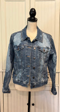 Load image into Gallery viewer, Josephine Distressed Denim Jacket ~ Women’s size Medium (8-10)
