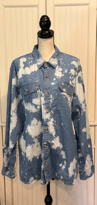 Gloria Distressed Denim Shirt ~ Unisex Size XL