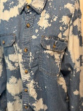 Load image into Gallery viewer, Gloria Distressed Denim Shirt ~ Unisex Size XL
