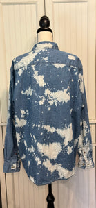 Gloria Distressed Denim Shirt ~ Unisex Size XL