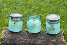 Load image into Gallery viewer, Vintage Inspired Blue Ball Jar ~ Hand Poured 100% Soy Wax Wooden Wick Candle
