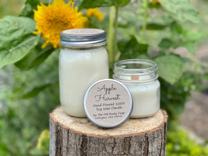 Apple Harvest ~ Hand Poured 100% Soy Wax Wooden Wick Candles