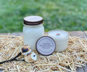 Toasted Marshmallow ~ Hand Poured 100% Soy Wax Wooden Candles