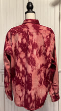 Load image into Gallery viewer, Crimson Distressed Denim Shirt ~ Unisex Size Large
