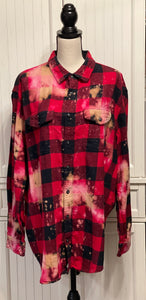 Amy Distressed Flannel ~ Unisex Size 1XB (fits like a 2XL)