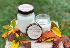 Sweet Autumn Leaves ~ Hand Poured 100% Soy Wax Wooden Wick Candle