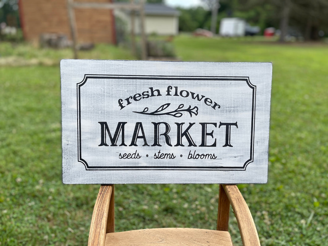 Fresh Flower Market Wood Sign