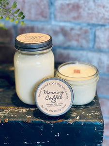 Morning Coffee ~ Hand Poured 100% Soy Wax Wooden Wick Candles
