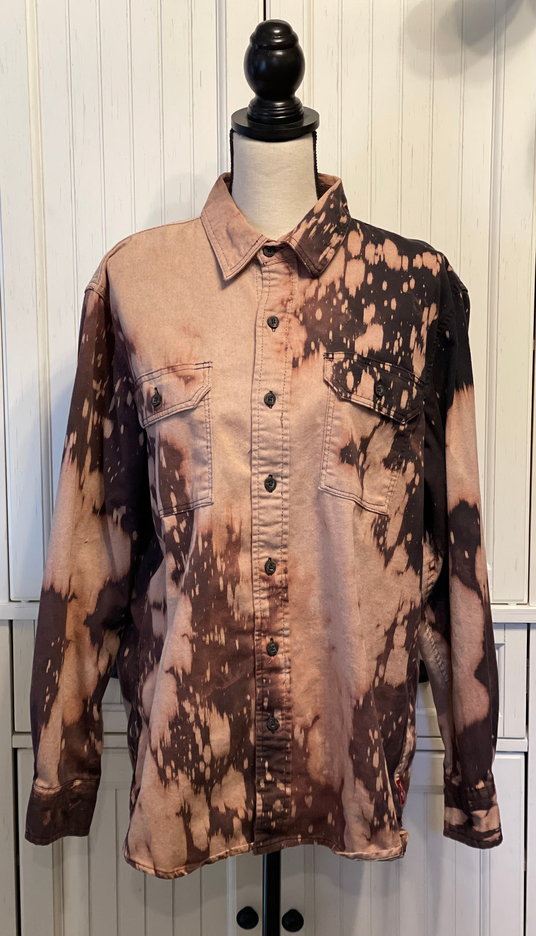 Noel Distressed Denim Shirt ~ Unisex Size Large