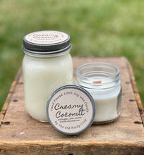 Load image into Gallery viewer, Creamy Coconut ~ Hand Poured 100% Soy Wax Wooden Wick Candles
