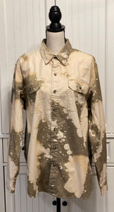 Helena Distressed Denim Shirt ~ Unisex Size Large