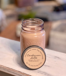 Cardamom Latte Vintage Inspired Jar ~ Hand Poured 100% Soy Wax Candle