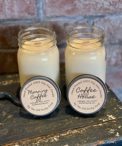 Coffee 2 Pack Of 16 oz each ~ Hand Poured 100% Soy Wax Wooden Wick Candle
