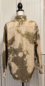 Helena Distressed Denim Shirt ~ Unisex Size Large