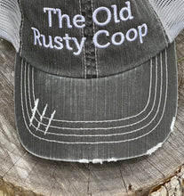 Load image into Gallery viewer, Distressed Dark Gray The Old Rusty Coop Baseball Cap
