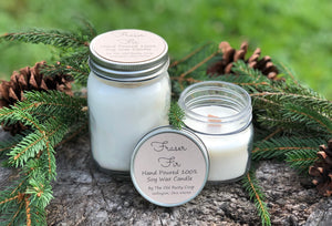 Fraser Fir ~ Hand Poured 100% Soy Wax Wooden Wick Candle