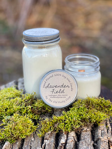 Lavender Field ~ Hand Poured 100% Soy Wax Wooden Wick Candles