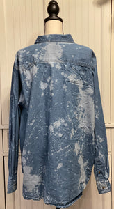 Flo Distressed Denim Shirt ~ Unisex Size 3XL