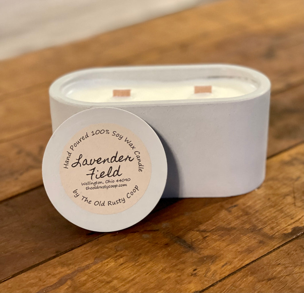 Lavender Field Premium Collection ~ Hand Poured 100% Soy Wax 2 Wooden Wicks